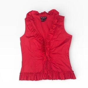90s y2k Frilly Ruffle V-Neck Sleeveless Top